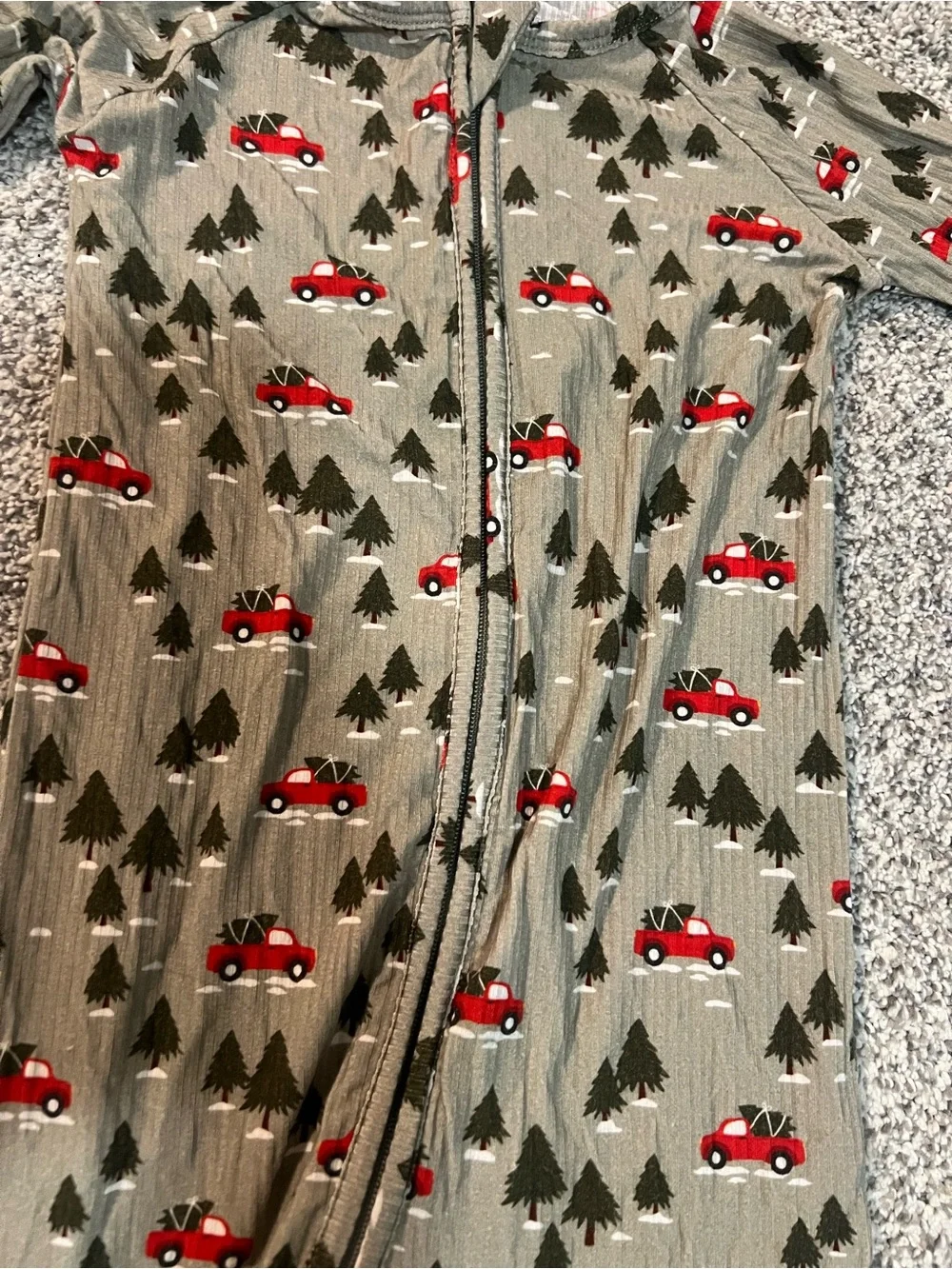 Toddler Holiday Red Truck Print Onesie Pajamas